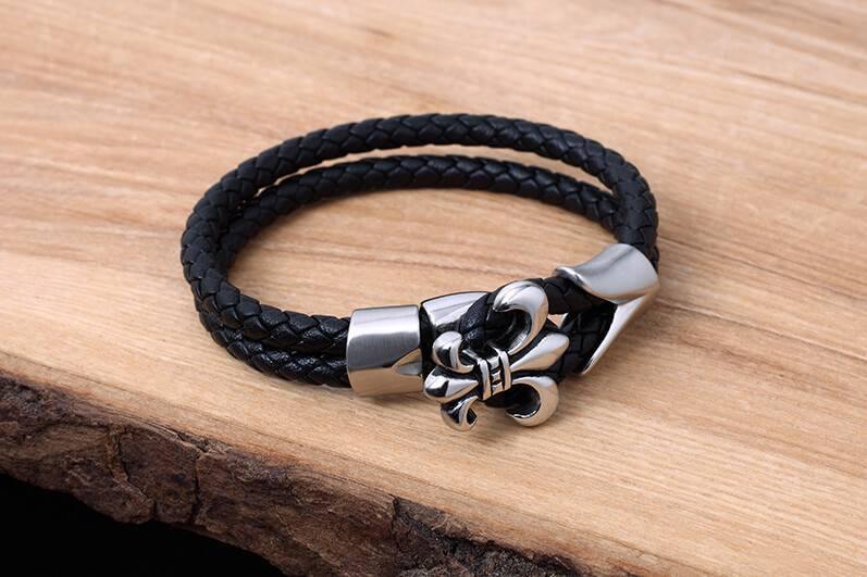 Bracelet de Cuir et Stainless KC010BK