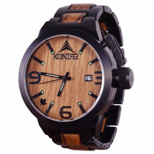 Load image into Gallery viewer, Karbon Black Matte Stainless + Zebra - Konifer Watch