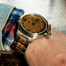 Load image into Gallery viewer, Karbon Stainless + Zebra - Konifer Watch