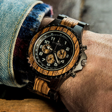 Load image into Gallery viewer, Krono Black Zebra - Konifer Watch