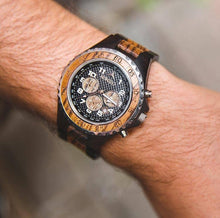 Load image into Gallery viewer, Krono Black Zebra - Konifer Watch