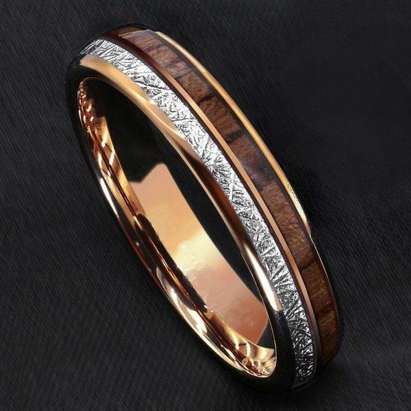 Konifer gold plated wood and tungsten men s ring Konifer watch