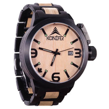 Load image into Gallery viewer, Karbon Black Matte Stainless +  Érable - Konifer Watch
