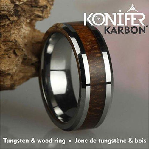 Jonc de Tungstène et Bois #KT001 - Konifer Watch